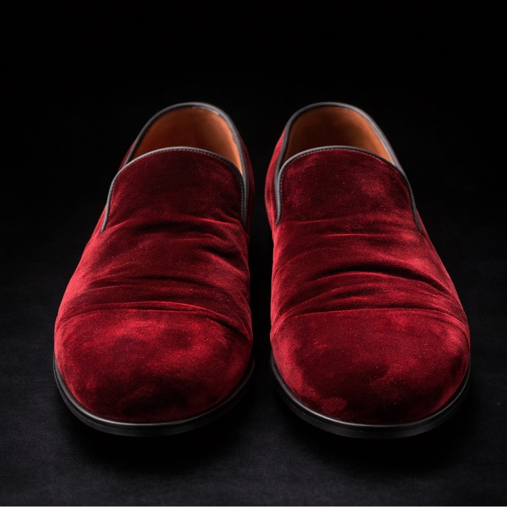 Magnanni Red Velvet Men's Loafers